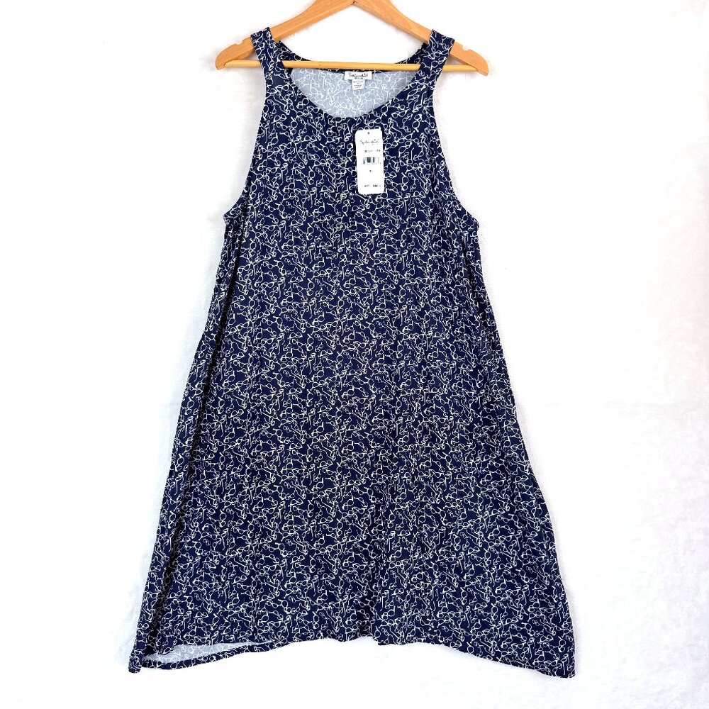 NEW SPLENDID Sunglass Print Quarter Snap Summer Beach Trapeze Tank Mini Dress M